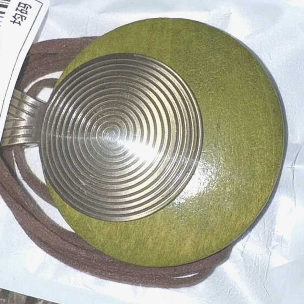 Bohemian Style Necklace Green Medallion round Pendant Necklace Boho Jewelry - Picture 3 of 7